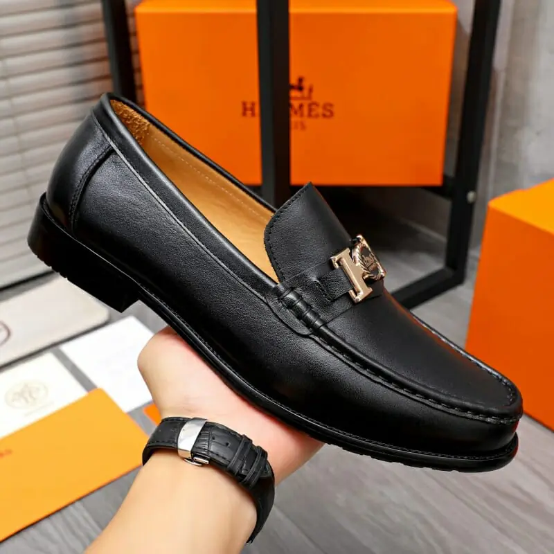 hermes cuir chaussures pour homme s_12571114